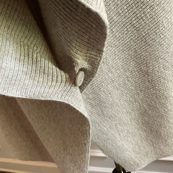 J JILL Orange Gray Ombré Round Neck Cotton Knit Poncho Sweater Size One Size - Picture 6 of 8